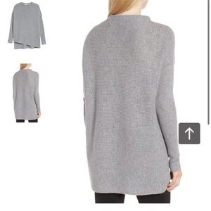 Nordstrom Signature Cashmere Asymmetrical Sweater Gray Size Medium